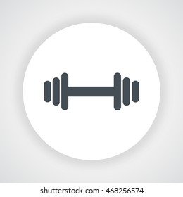 Dumb-bells icon,  circle vector on  white background