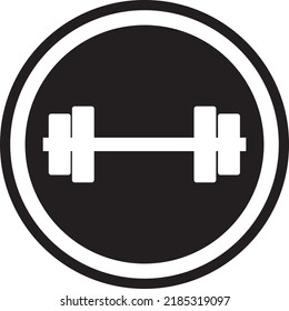 dumbbells icon. dark round icon