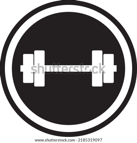 dumbbells icon. dark round icon