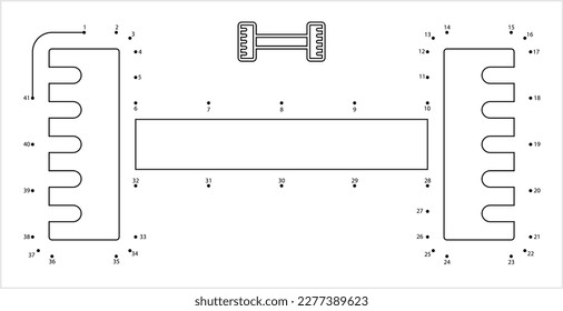 Dumbbells Icon Dot To Dot, Physical Fitness, Weight Training Icon Vector Art Illustration, Connect The Dots Puzzle Game