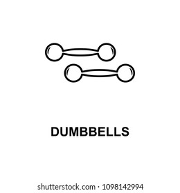 dumbbells icon. Element of measuring instruments icon with name for mobile concept and web apps. Thin line dumbbells icon can be used for web and mobile. Premium icon
