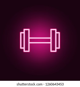 dumbbells icon. Elements of web in neon style icons. Simple icon for websites, web design, mobile app, info graphics