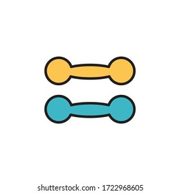 dumbbells icon filled outline vector. fitness icon isolated on white background
