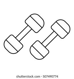 Dumbbells icon. Outline illustration of dumbbells vector icon for web