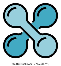Icono de mancuernas. Icono de Vector de pesas de contorno para el Diseño web aislado en el color de fondo blanco plano
