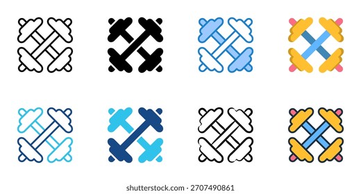 Dumbbells icon set multiple style vector collection 
