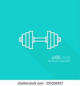 Dumbbells icon. sport and muscle training.
