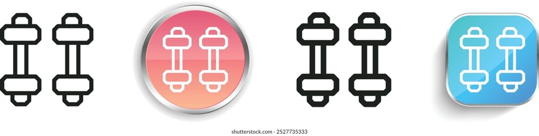 dumbbells icon. Thin Linear, Regular and Button Style Design Isolated On White Background