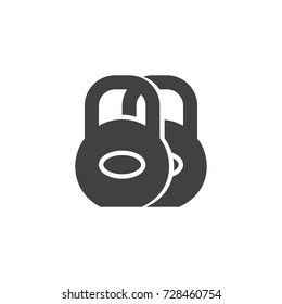 Dumbbells icon vector, filled flat sign, solid pictogram isolated on white. Symbol, logo illustration.