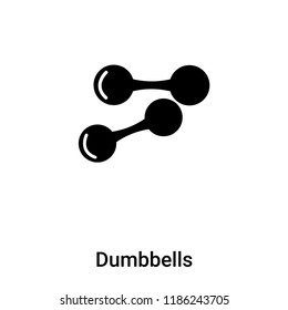Dumbbells icon vector isolated on white background, logo concept of Dumbbells sign on transparent background, filled black symbol