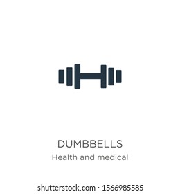 Dumbbells icon vector. Trendy flat dumbbells icon from health collection isolated on white background. Vector illustration can be used for web and mobile graphic design, logo, eps10