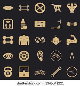 Dumbbells icons set. Simple set of 25 dumbbells vector icons for web for any design