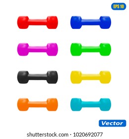 dumbbells isolated on white background vector illustration