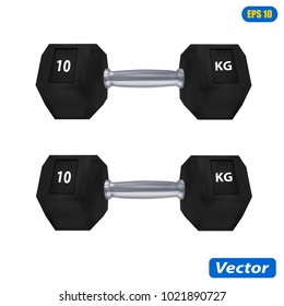 dumbbells isolated on a white background photo-realistic vector illustration