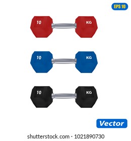 dumbbells isolated on a white background photo-realistic vector illustration