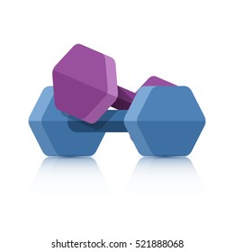 Dumbbells isolated on a white background. Dumbbell vector icon.