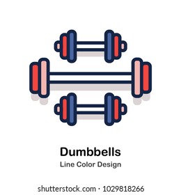 Dumbbells Line color icon