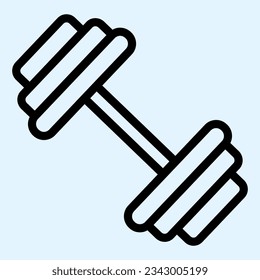 Icono de la línea de campanas. Pesas pesadas barbel. Concepto de diseño vectorial deportivo, pictograma de estilo de contorno sobre uso blanco para y aplicación. Eps 10.