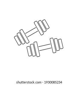 Dumbbells line icon isolated on white background vector