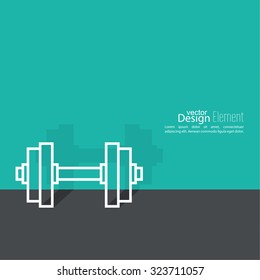 Dumbbells lying on floor with  shadow. 