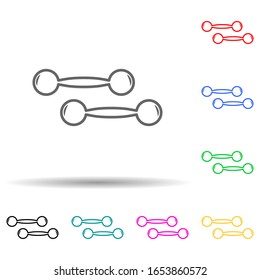 dumbbells multi color style icon. Simple thin line, outline vector of measuring Instruments icons for ui and ux, website or mobile application