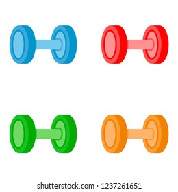 Dumbbells. Multicolored dumbbells. Sport. Vector illustration. EPS 10.
