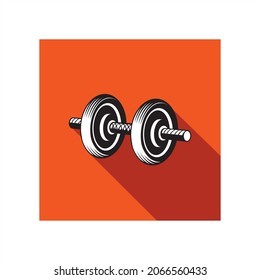 Dumbbells on an orange background.