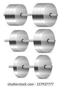 Dumbbells on a white background.