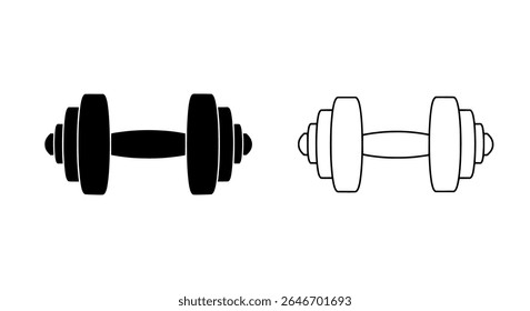 Dumbbells with Opposing Color Scheme - Strength Training Icons for Sports, Fitness Motivation, and Workout Posters