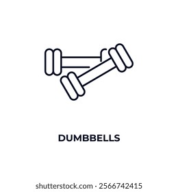 dumbbells outline icon. Linear vector from health and medical concept. Thin line dumbbells icon isolated on white background