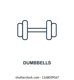 Dumbbells outline icon. Simple element illustration. Dumbbells icon in outline style design from sport equipment collection. Can be used for web, mobile and print. web design, apps, software, print.