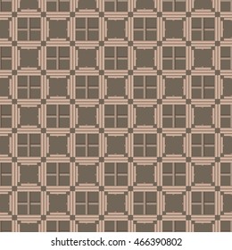 Dumbbells seamless pattern on brown-grey background.
