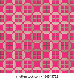 Dumbbells seamless pattern on pink background.