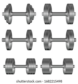 Dumbbells set vector design illustration isolated on white background