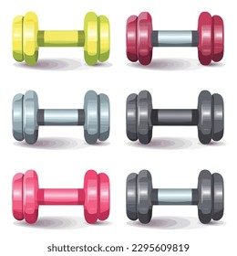 Dumbbells set vector illustration isolated on white