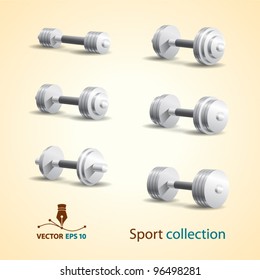 Dumbbells. Sport icons. Vector set