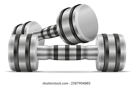 dumbbells for sports or fitness for muscle building stock cartoon vector illustration isolated on white background