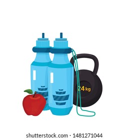 dumbbells for sports vector illustration