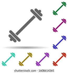 Dumbbells, training in multi color style icon. Simple glyph, flat vector of business icons for ui and ux, website or mobile application