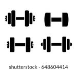 Dumbbells training vector icon on white background
