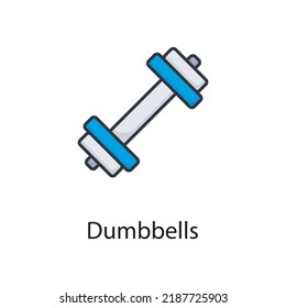 Dumbells, Vektorgrafik gefüllt Umriss Icon Design Illustration. Symbol für Sport und Preise auf weißem Hintergrund EPS10-Datei