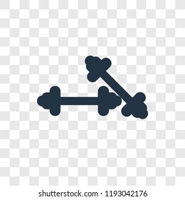 Dumbbells vector icon isolated on transparent background, Dumbbells transparency logo concept