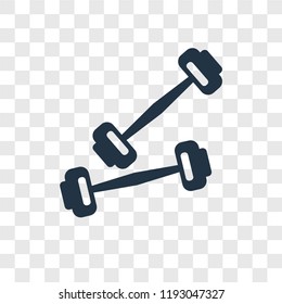 Dumbbells vector icon isolated on transparent background, Dumbbells transparency logo concept