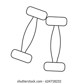 dumbbells weight gym thin line