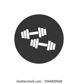 Dumbbells white icon isolated on white background vector