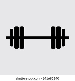 dumbbels - Vector icon on a grey background