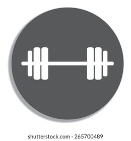 dumbbels - Vector icon  on a grey background