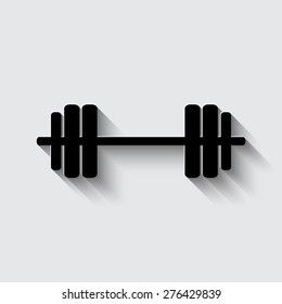  dumbbels - Vector icon  on a grey background