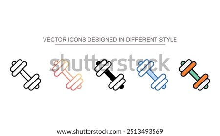 Dumbble icon design with white background stock illustration