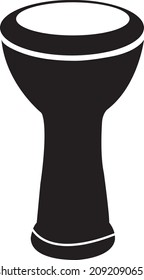 Dumbec-Trommel, einfaches Symbol auf weißem Hintergrund.eps